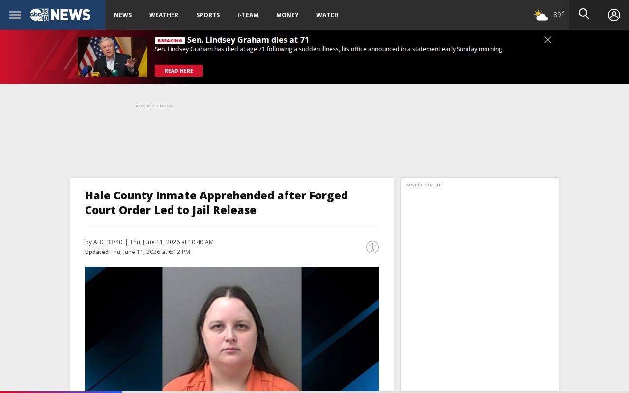 Hale County release record court order verification news screenshot