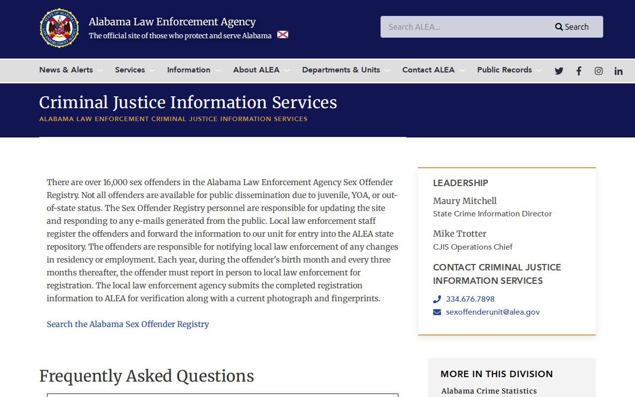 ALEA registry source for Hale County released offender records